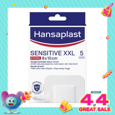 HANSAPLAST - Plester Sensitive Steril XXL isi 5 Bantalan Kain Sensitif