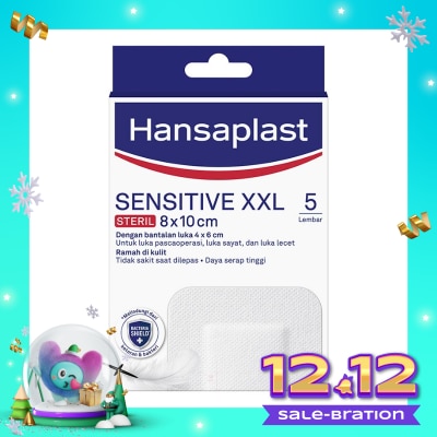 HANSAPLAST Plester Sensitive Steril XXL isi 5 Bantalan Kain Sensitif