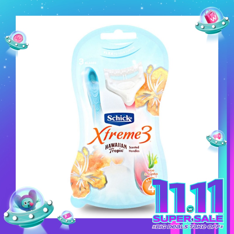 Schick Intuition Extreme 3 Hawaiian Tropic 4's