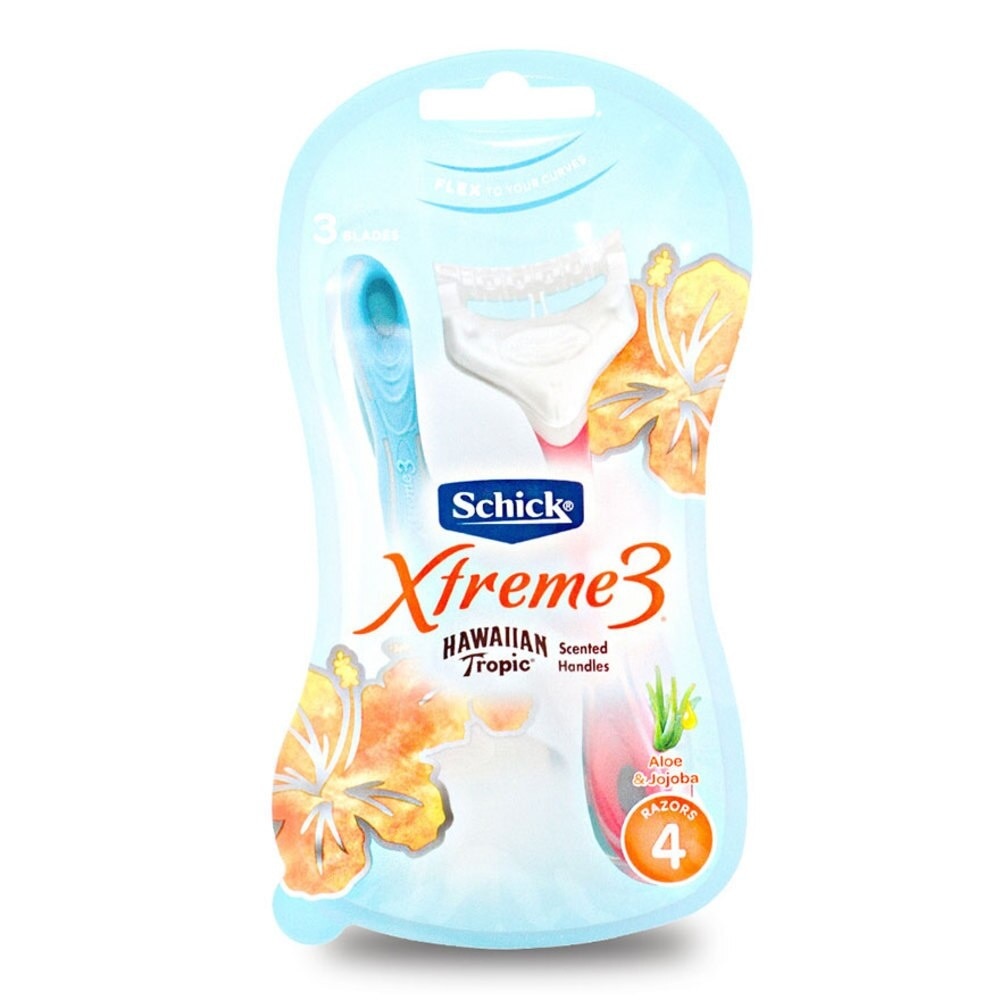 Schick Intuition Extreme 3 Hawaiian Tropic 4's