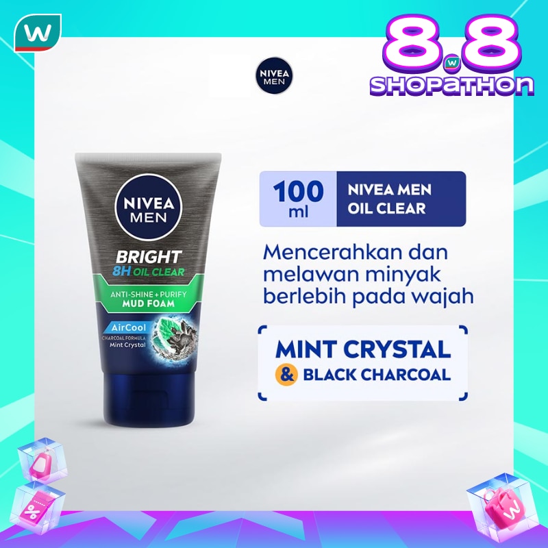 Promo Harga Nivea Men Facial Foam Oil Control Men Cooling 100 ml - Watsons