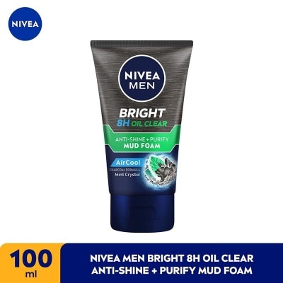 NIVEA Nivea MEN Bright 8H Oil Clear Anti-Shine + Purify Mud Foam 100mL