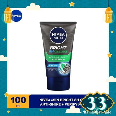 NIVEA Nivea MEN Bright 8H Oil Clear Anti-Shine + Purify Mud Foam 100mL