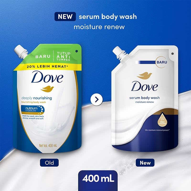 Dove Body Wash Moisture Renew Pouch 400ml