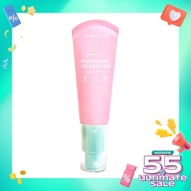 True To Skin Mugwort Tripeptide Moisturizer Gel Cream - Soothing & Hydrating (Pelembab) 30G