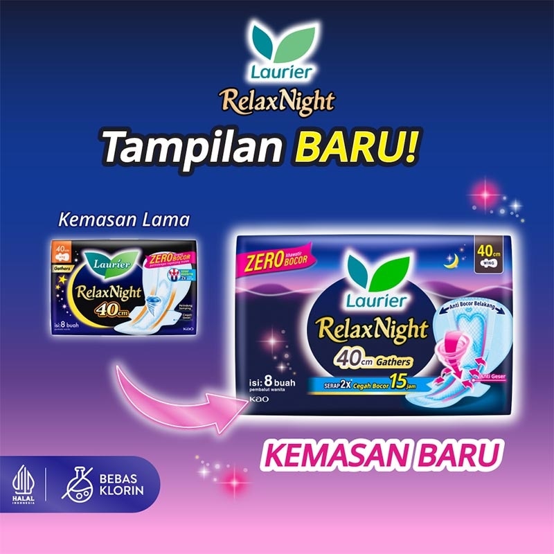 Relax Night With Gathers 40 cm 8 Pcs Laurier Night image