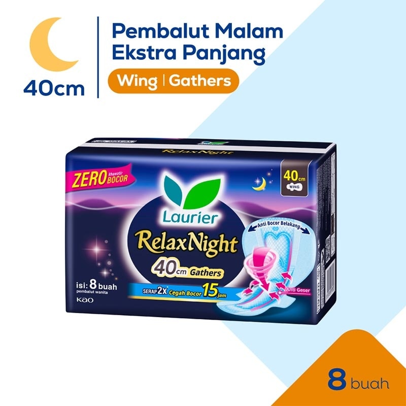 Relax Night With Gathers 40 cm 8 Pcs Laurier Night image