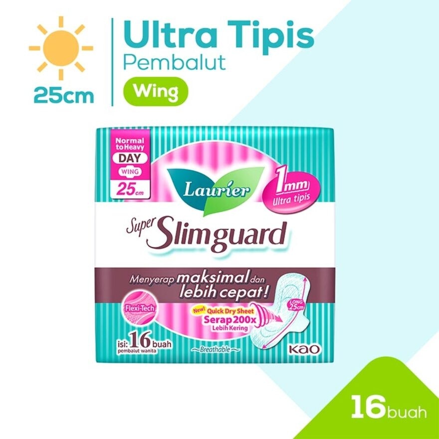 Promo Harga Laurier Super Slimguard Day 25cm 16 pcs - Watsons