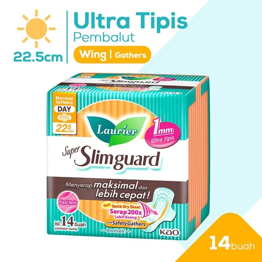 Promo Harga Laurier Super Slimguard Day Gathers 22.5cm 14 pcs - Watsons