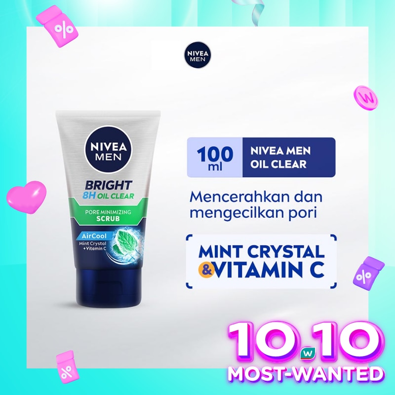 Nivea MEN Bright Oil Clear Pore Minimizing Scrub 100mL