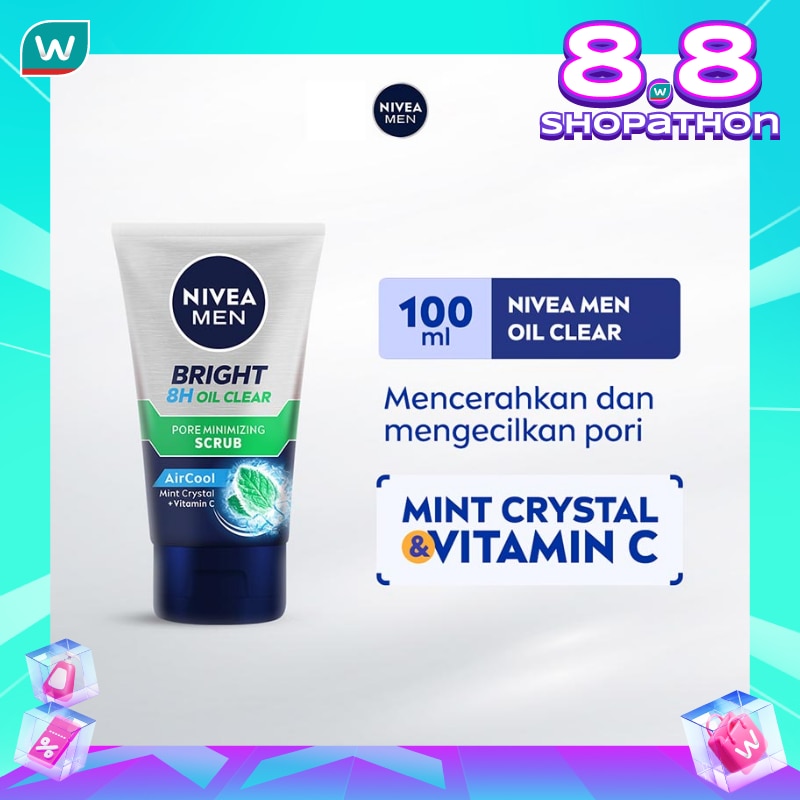 Nivea MEN Bright Oil Clear Pore Minimizing Scrub 100mL