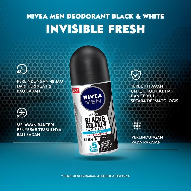 Roll On Invisible Black & White for Men 25ml