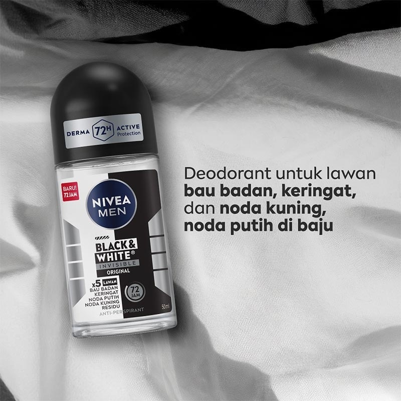 Nivea Men Deodorant Roll On Black & White Invisible Original 50ml