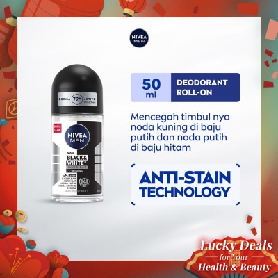 NIVEA Nivea Men Deodorant Roll On Black & White Invisible Original 50ml