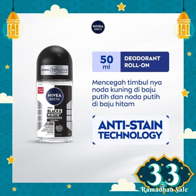 NIVEA Nivea Men Deodorant Roll On Black & White Invisible Original 50ml