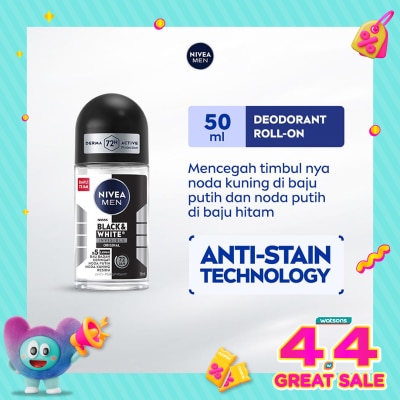 NIVEA - Nivea Men Deodorant Roll On Black & White Invisible Original 50ml