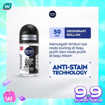 NIVEA Nivea Men Deodorant Roll On Black & White Invisible Original 50ml