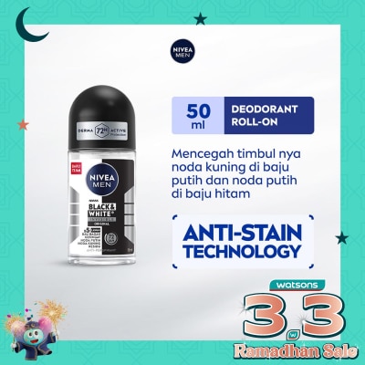 NIVEA Nivea Men Deodorant Roll On Black & White Invisible Original 50ml