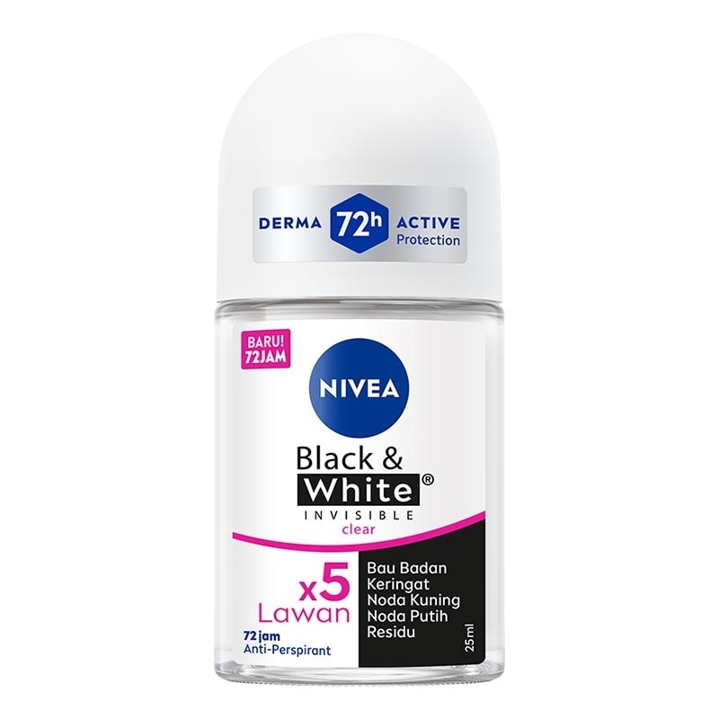 Nivea Deodorant Roll On Black & White Invisible Original 25ml (Female)