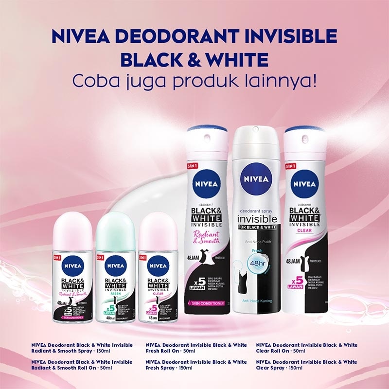 Nivea Deodorant Invisible Black & White Roll-On 50mL (Female)