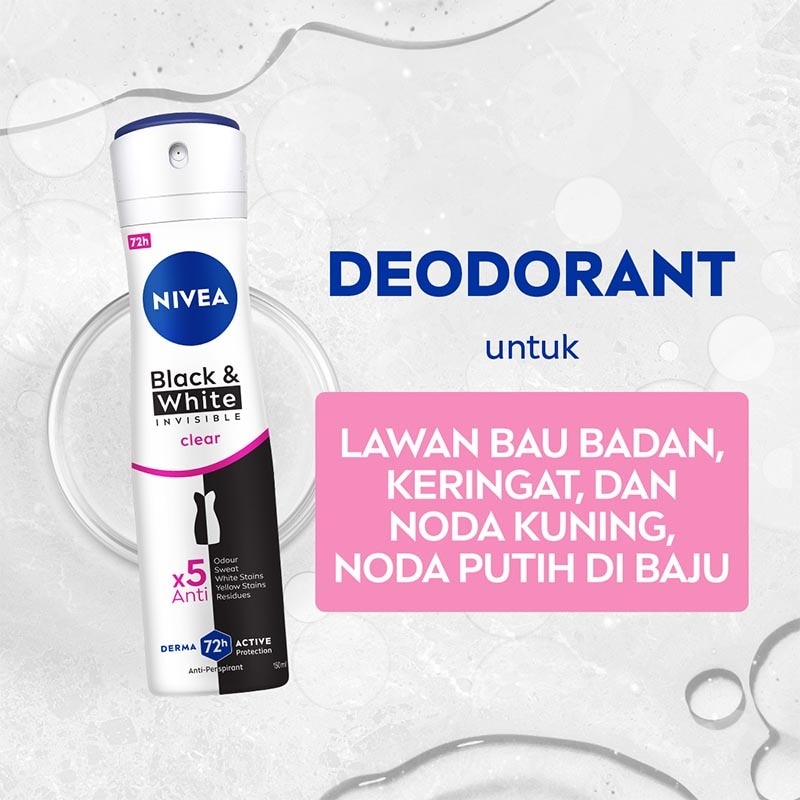Nivea Deodorant Invisible Black & White Spray 150mL (Female)