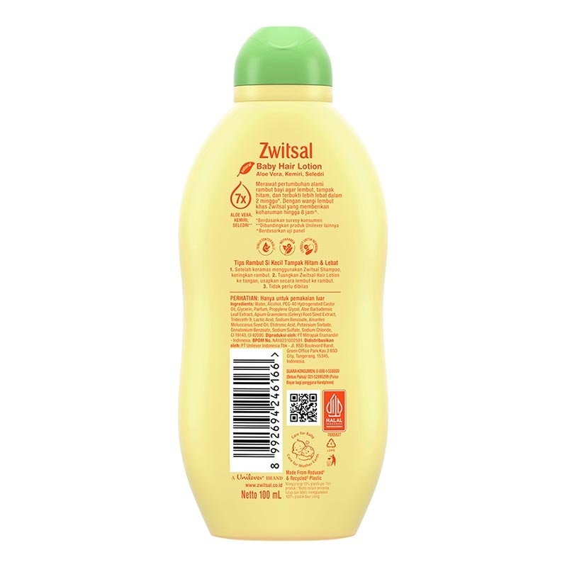 Zwitsal Baby Hair Lotion Natural Aloe Vera Kemiri Seledri 100ml