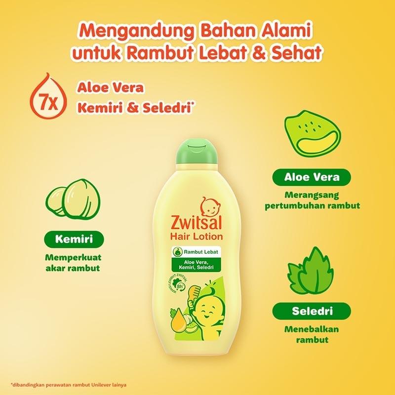 Zwitsal Baby Hair Lotion Natural Aloe Vera Kemiri Seledri 100ml
