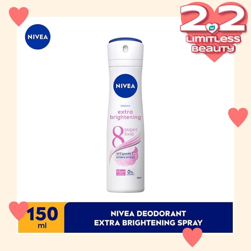 Promo Harga Nivea Deo Spray Extra Whitening 150 ml - Watsons