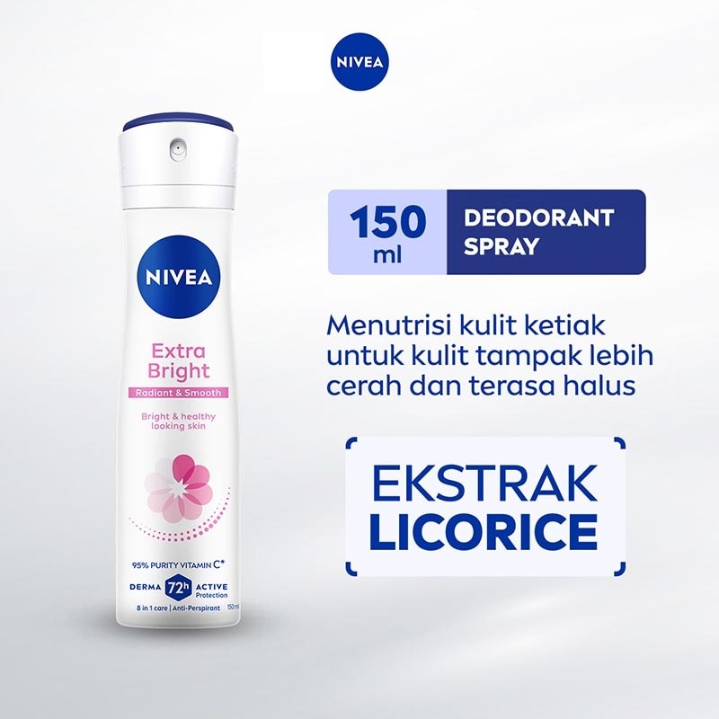 Promo Harga Nivea Deo Spray Extra Whitening 150 ml - Watsons