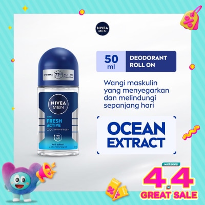 NIVEA - Nivea Men Deodorant Roll On Fresh Active 50ml