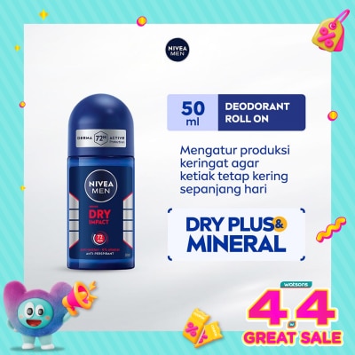 NIVEA - Nivea Men Deodorant Roll On Dry Impact 50ml
