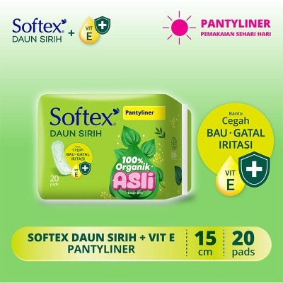 SOFTEX Pantyliner Daun Sirih + Vitamin E 15cm 20'S