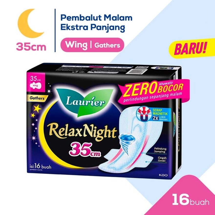 Promo Harga Laurier Relax Night Gathers 35cm 16 pcs - Watsons