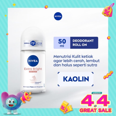 NIVEA - Nivea Deodorant Roll On Extra Bright Silk Touch 50ml