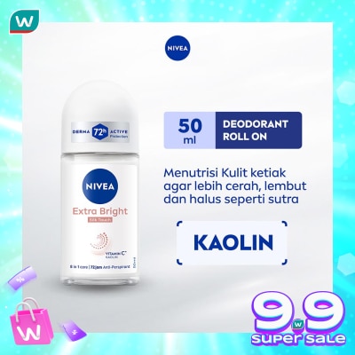 NIVEA Nivea Deodorant Roll On Extra Bright Silk Touch 50ml