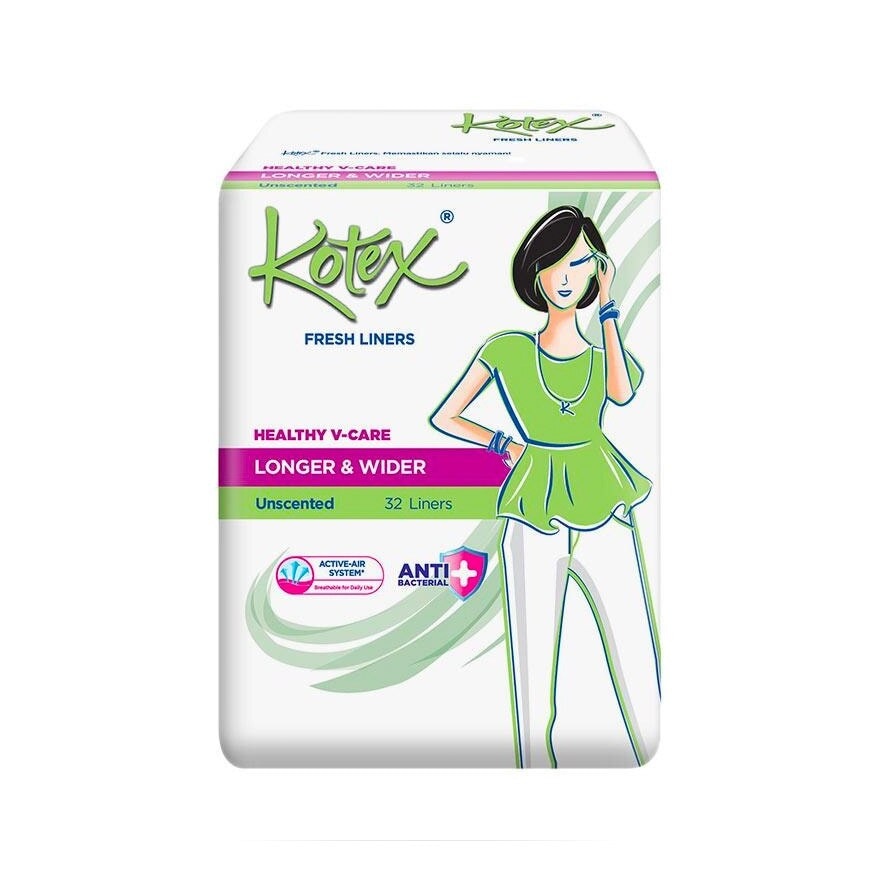 Panty Liner Longer & Wider Anti Bacterial 32Pcs