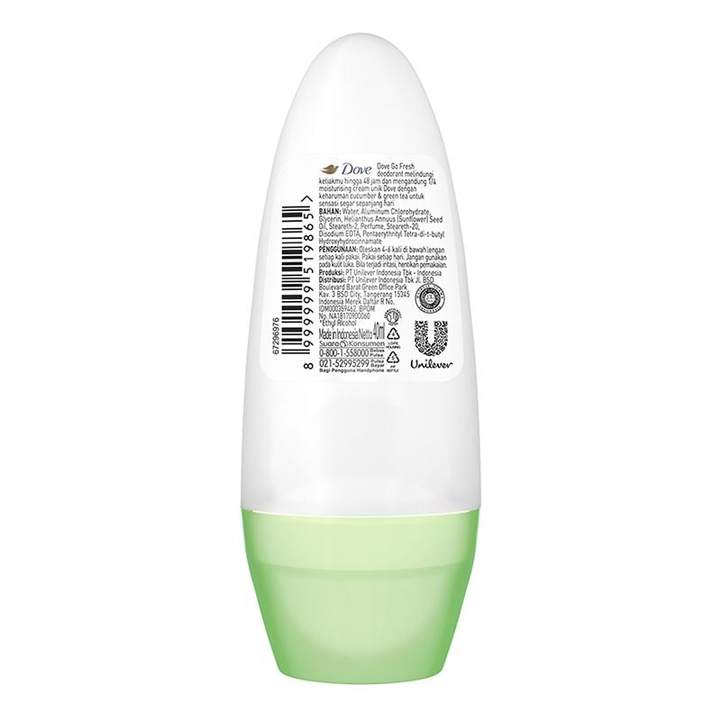 Dove Roll On Deodorant Go Fresh Cucumber & Green Tea 40ml