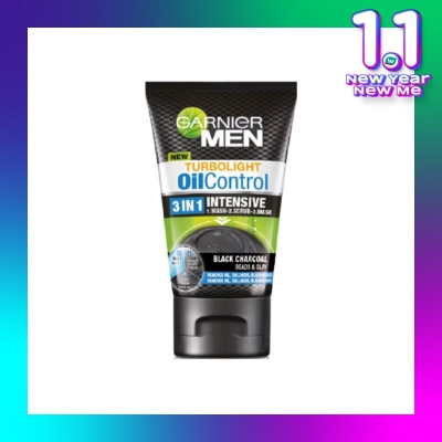 GARNIER Men Turbo Light Oil Control 3 1 Charcoal - 100ml