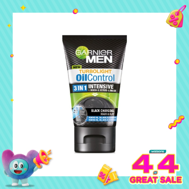 Men Turbo Light Oil Control 3 1 Charcoal - 100ml