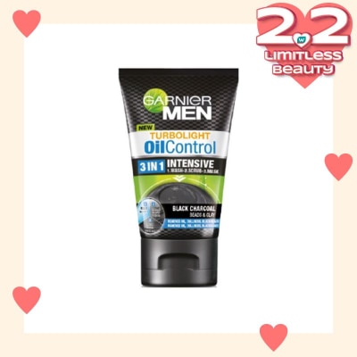 GARNIER Men Turbo Light Oil Control 3 1 Charcoal - 100ml