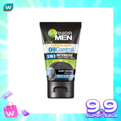 GARNIER Men Turbo Light Oil Control 3 1 Charcoal - 100ml