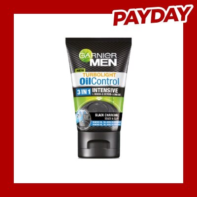 GARNIER Men Turbo Light Oil Control 3 1 Charcoal - 100ml