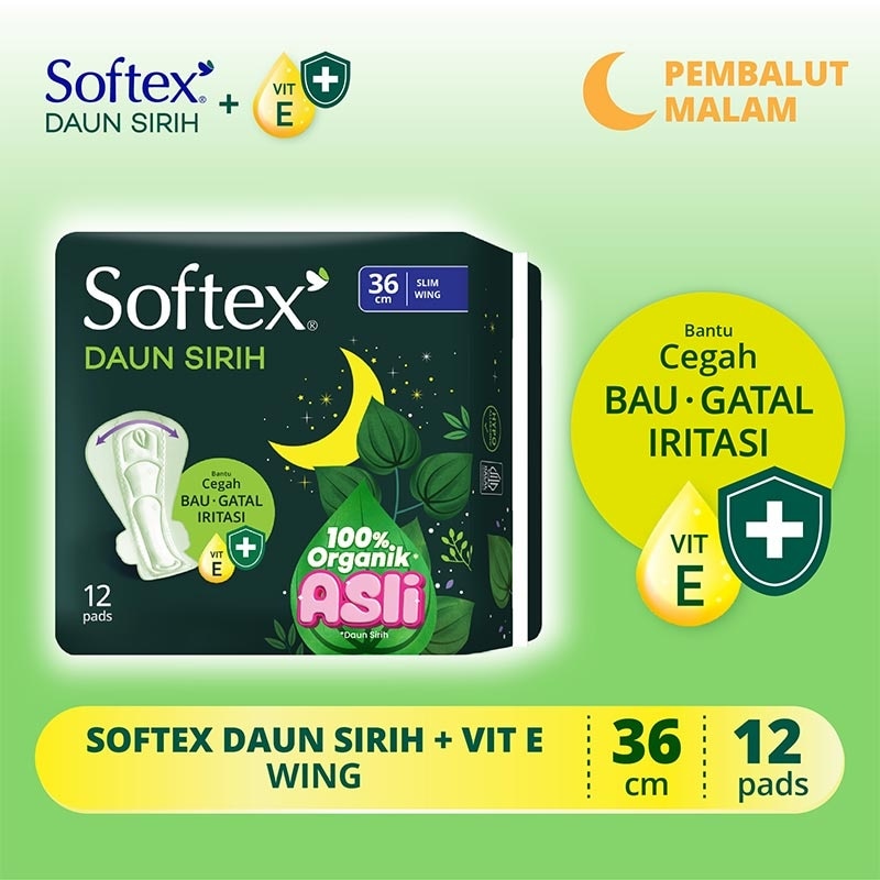 Promo Harga Softex Daun Sirih 36cm 13 pcs - Watsons