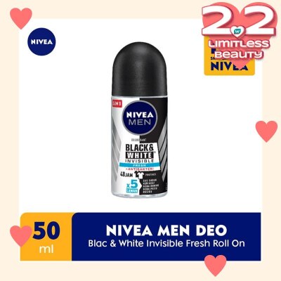 NIVEA Deodorant Roll On Black White Fresh Male 50ml