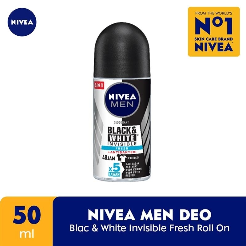 Deodorant Roll On Black White Fresh Male 50ml