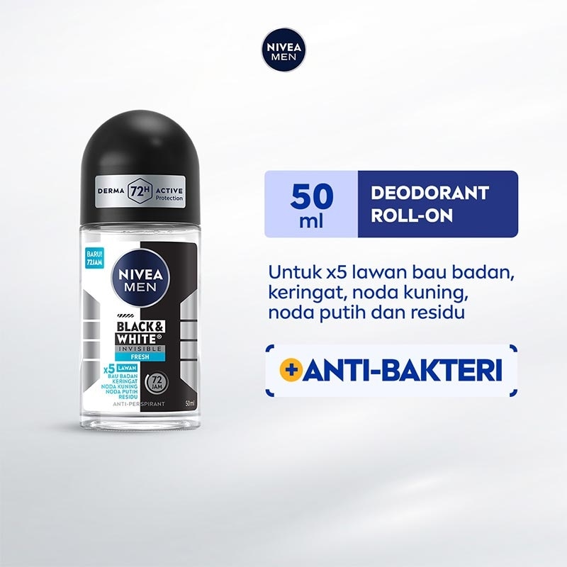 Deodorant Roll On Black White Fresh Male 50ml