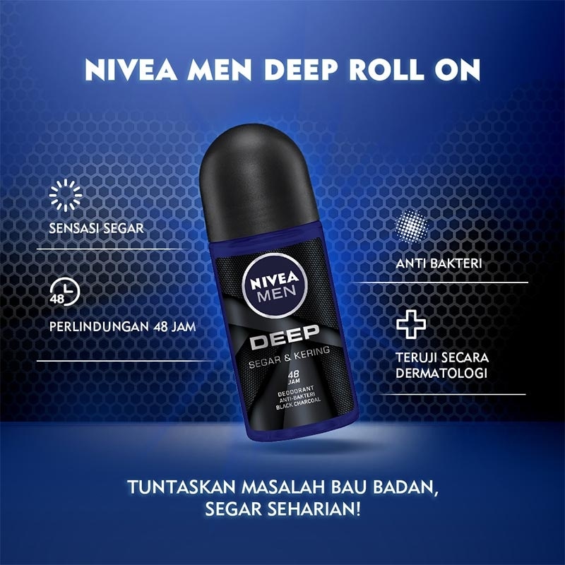 Nivea MEN Deodorant Deep Roll-On 50mL