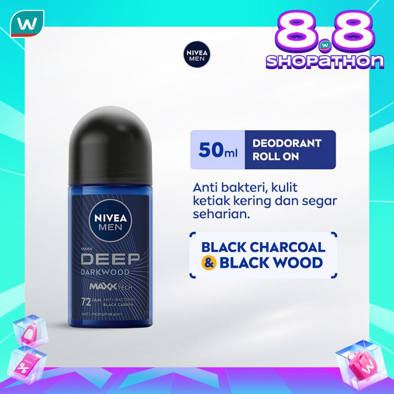 Promo Harga Nivea Men Deo Roll On Deep 50 ml - Watsons