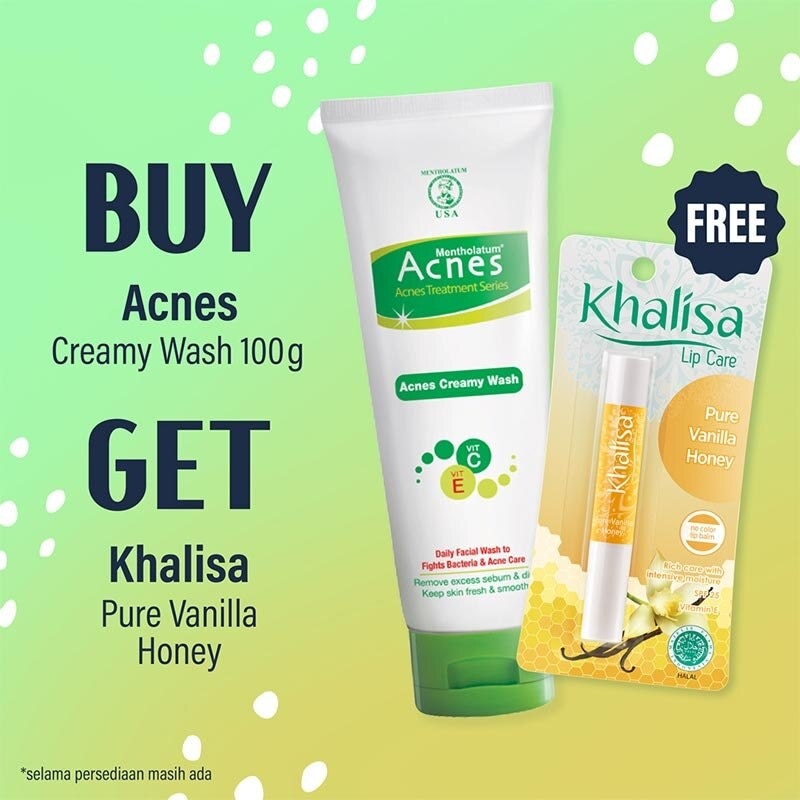 Acnes Creamy Wash 100g +  Khalisa Pure Vanilla Honey