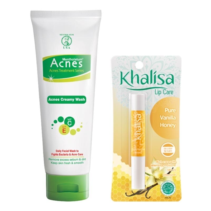 Acnes Creamy Wash 100g +  Khalisa Pure Vanilla Honey